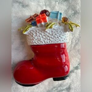 VTG ART Arthur Pepper Santa Boot Brooch Christmas Pin